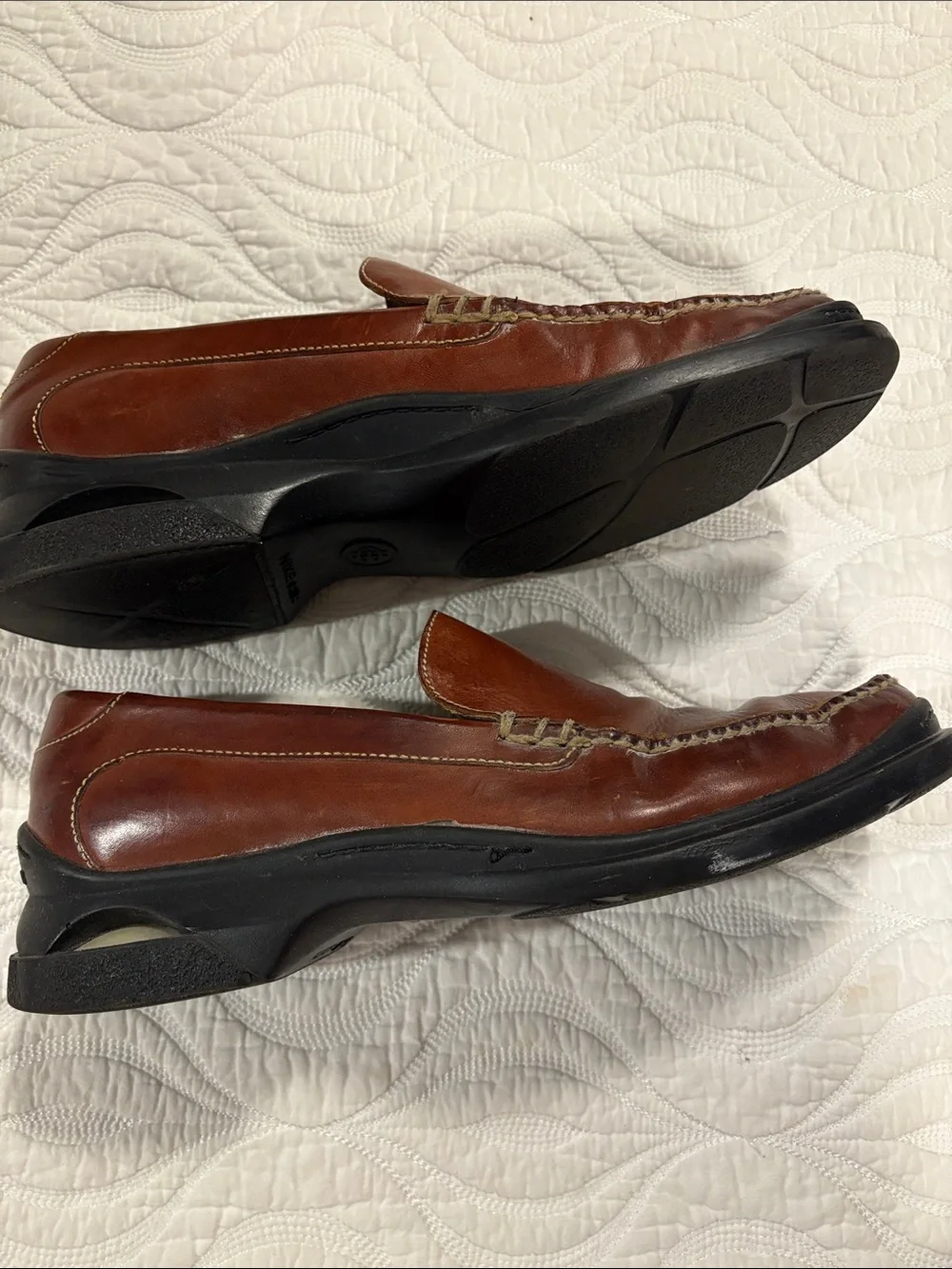 Cole Haan Nike Air Brown Leather Slip-On Loafers